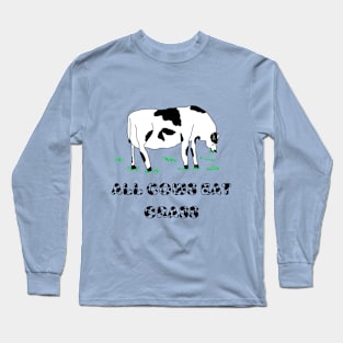 ACEG, All Cows Eat Grass, Cow Shirt, Funny T-Shirt, Funny Tee, Badly Drawn, Bad Drawing Long Sleeve T-Shirt